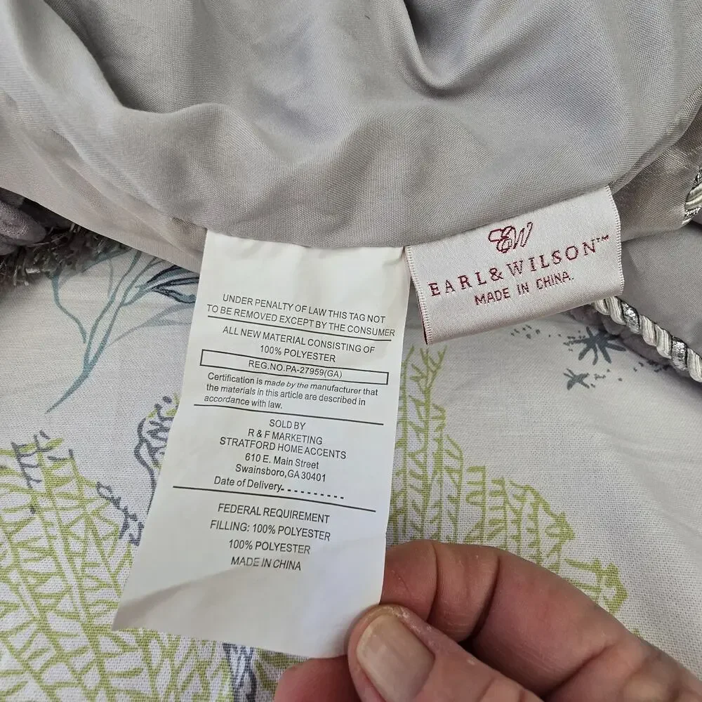 Silver Fringed Ruched Satin Christmas Tree Skirt by Earl & Wilson 27